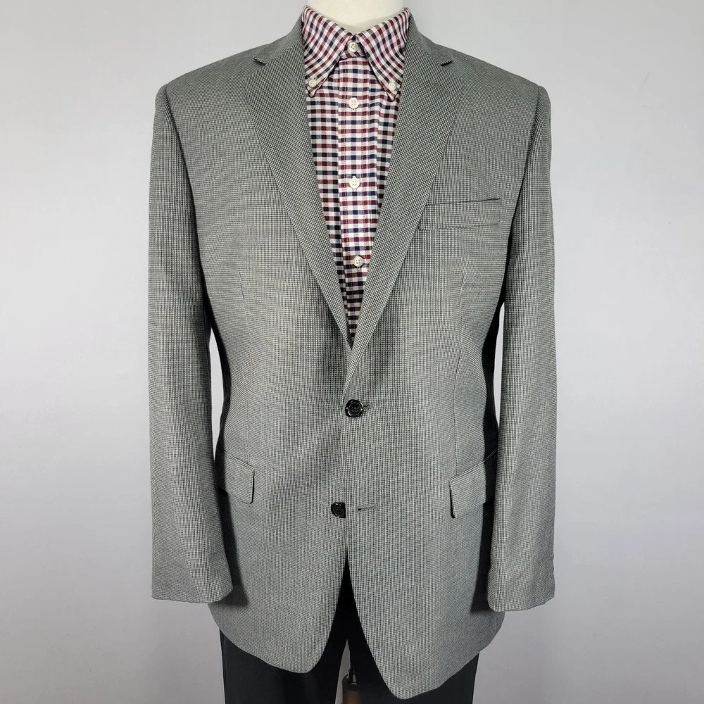 Lauren Ralph Lauren‎ Men's Sport Coat Blazer Two Button Gray Polyester Rayon 46L